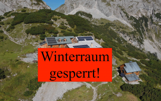 Coburger Hütte Tirol Ehrwald Winterraum Coronavirus