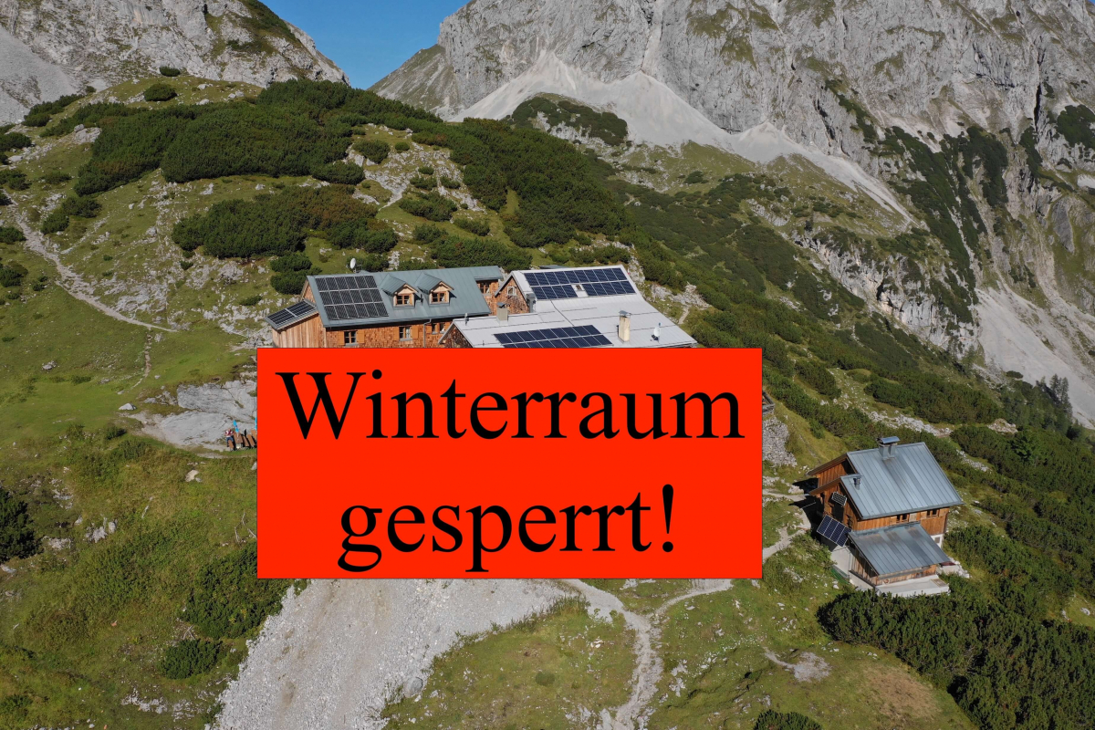 Coburger Hütte Tirol Ehrwald Winterraum Coronavirus